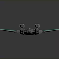 Gray Sci Fi Spaceship Featuring Blue Glowing Lines And Futuristic Wing Structure