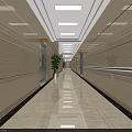 Modern Lobby Interior With Marble Floor Reception Desk Green Plants Blue Seats And Ceiling Design