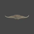Stingray Swimming In Dark Underwater Environment With Flat Body And Long Tail