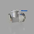 Industrial Stainless Steel Ball Valve with Blue Handle and Flange Connections