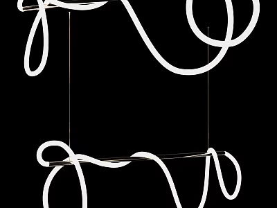 Modern White Curved Ceiling Light with Artistic Wave Shapes for Contemporary Home Interiors 3d model