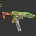 Modern Camouflage Tactical Assault Rifle With Rail System And Combat Accessories