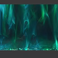 Outdoor Lights With Green Blue Dynamic Glowing Light Effects And Modern Metal Frame