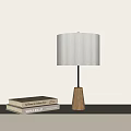 Modern Middle Ancient Solid Wood Table Lamp 3d model