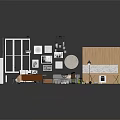 Modern Interior Design Furniture Layout With Sofa Bed Cabinets Lighting And Decorative Paintings