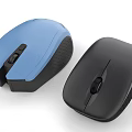 Blue And Black Wireless Computer Mice With Ergonomic Design For Office Use 3d model