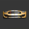 Sporty Yellow Front Bumper Car Parts With White Stripes And Black Details