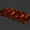 Fresh Raw Pork Ribs With Red Marinated Surface And Juicy Texture 3d model