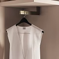 Modern Wooden Wardrobe With Hanging Clothes Luggage Drawers And Open Shelves