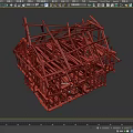 Wooden House Frame Under Construction With Detailed Wooden Skeleton Structure