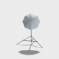 Photography Lighting Equipment Setup With Umbrella Softbox And Reflector On Tripod Stand