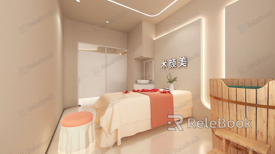 Beauty Shop Nail Salon Cream Style Light Luxury Door Beauty Room Simple model