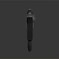 3D Rendered Metallic Assault Rifle With Wooden Stock And Muzzle Device