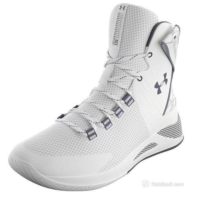 White Under Armour Sports Cap With Breathable Mesh And Brand Logo Design 3d model 