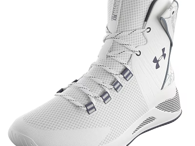 White Under Armour Sports Cap With Breathable Mesh And Brand Logo Design 3d model