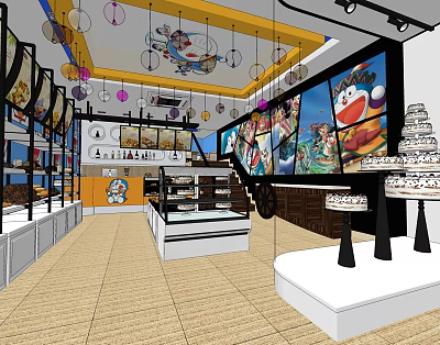 Modern Bakery 3d model Modern Bakery 3d model