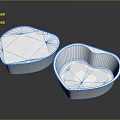 Heart Shaped Aluminum Foil Tableware Set With Lidded And Open Containers 3d model