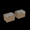 Brown Woven Storage Basket With Gray Cloth For Home Organization