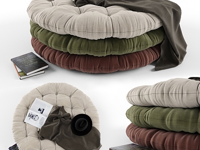 Modern cushion round cushion futon 3d model