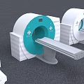 Advanced Medical CT Scanner Equipment With White Teal Design And Scanning Bed