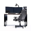 Modern Computer Table and Chair Live Computer Table and Chair 3d model