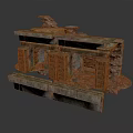 Ancient Stone Structure Ruins With Weathered Carved Pillars And Relics