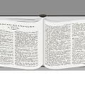 Open Book With Dictionary Pages And Visible Text On Reading Stand 3d model