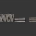Furniture With Stacked Books In Different Heights Gray Green Covers And Reflective Surface