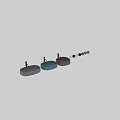 Stylish Gray Blue And Brown Washbasins With Modern Faucets 7 Materials