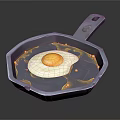 Decorative Ornament Set With Pan Shaped Fried Egg And Octagonal Oil Droplets Design