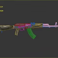 Metallic Rifle Weapon Design With Shiny Barrel Magazine And Structural Details