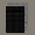 Black Wooden Wall Decor With Vertical Lines And White Wavy Texture Design