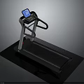Modern Treadmill With Digital Display Screen Black Running Belt And White Frame 3d model