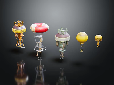 Diverse Equipment Models Featuring Unique Structural Designs And Colorful Details 3d model