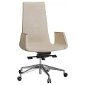 High Back Upholstered Office Chair With Fabric Seat Metal Base And Casters