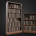 Two Wooden Bookcase Furniture With Tall And Short Designs Filled With Books