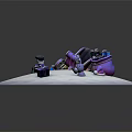 Purple Boot With Gift Bags Boxes And Mouse Figure On Snowy Ground