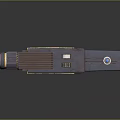 Advanced Futuristic Gun With Sleek Metallic Finish Streamlined Design And Illuminated Blue Accents