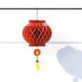 Traditional Red Honeycomb Structure Lantern With Yellow Tassel Home Hanging Decor
