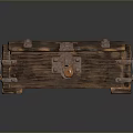 Rustic Vintage Wooden Storage Chest With Distressed Wood And Metal Clasps