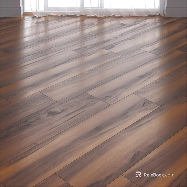 Wooden Flooring Construction With Natural Grain Smooth Surface And Warm Brown Planks 3d model 