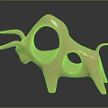 Decorative Ornament Set Golden Bull Shaped Abstract Design With Circular Hollow Details