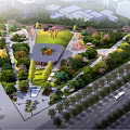 Scenic Urban Park Landscape With Lush Lawns Diverse Trees Open Plaza And Walking Paths