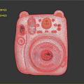 Cute White Camera Design With Bear Ears Face And Round Lens