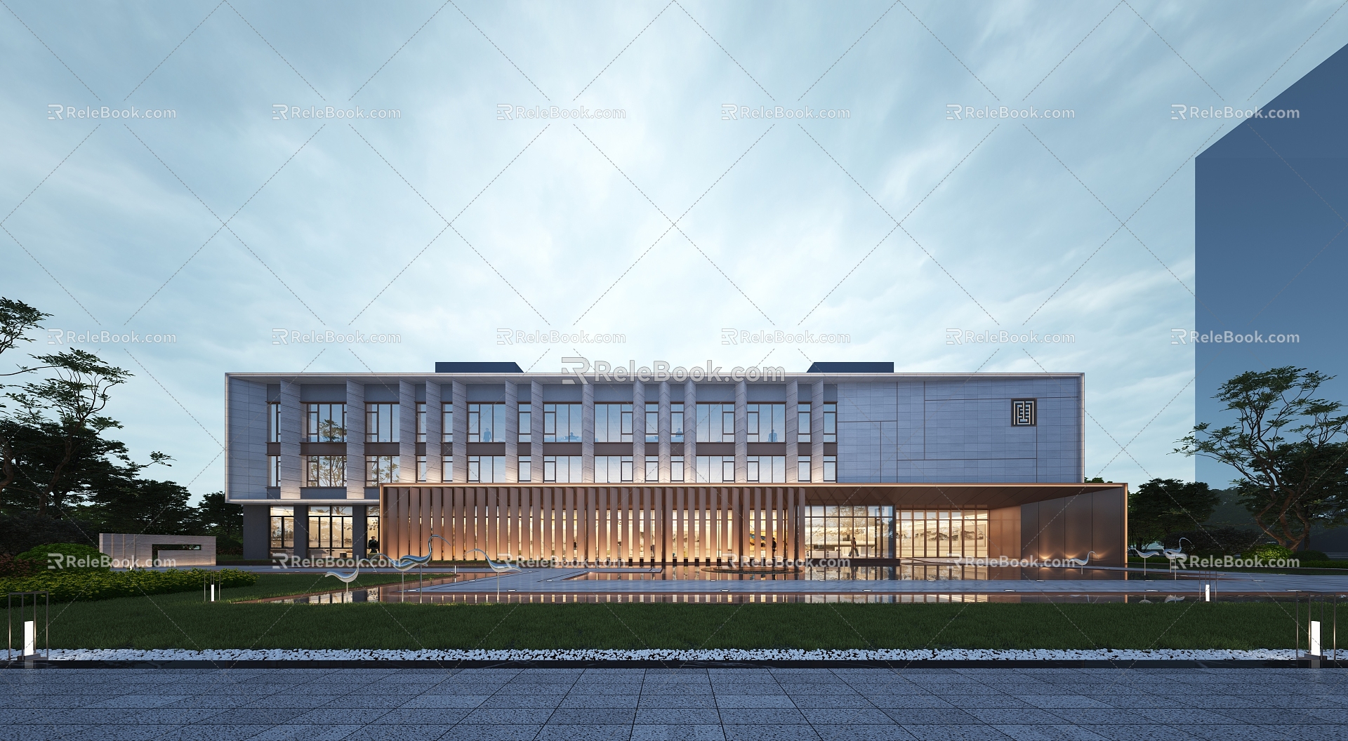 Modern Sales Office Building Sales Department 3d model