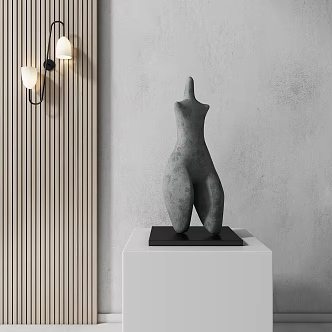 Modern ornaments sculpture wall lamp combination 3d model