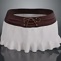Practical Household Apron With Brown Belt White Frilled Hem Bow Tie For Daily Use