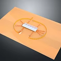 3D Model of White Elongated Structure With Yellow Circular Track on Orange Plane