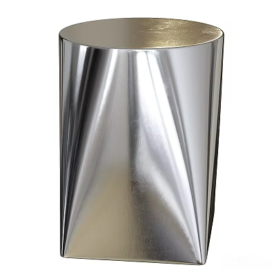 Elegant Modern Single Chair With Metallic Shiny Surface And Curved Structure 3d model