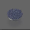 Juicy Blueberries in Full Glass Bowl on Gray Background for Healthy Eating